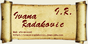 Ivana Radaković vizit kartica